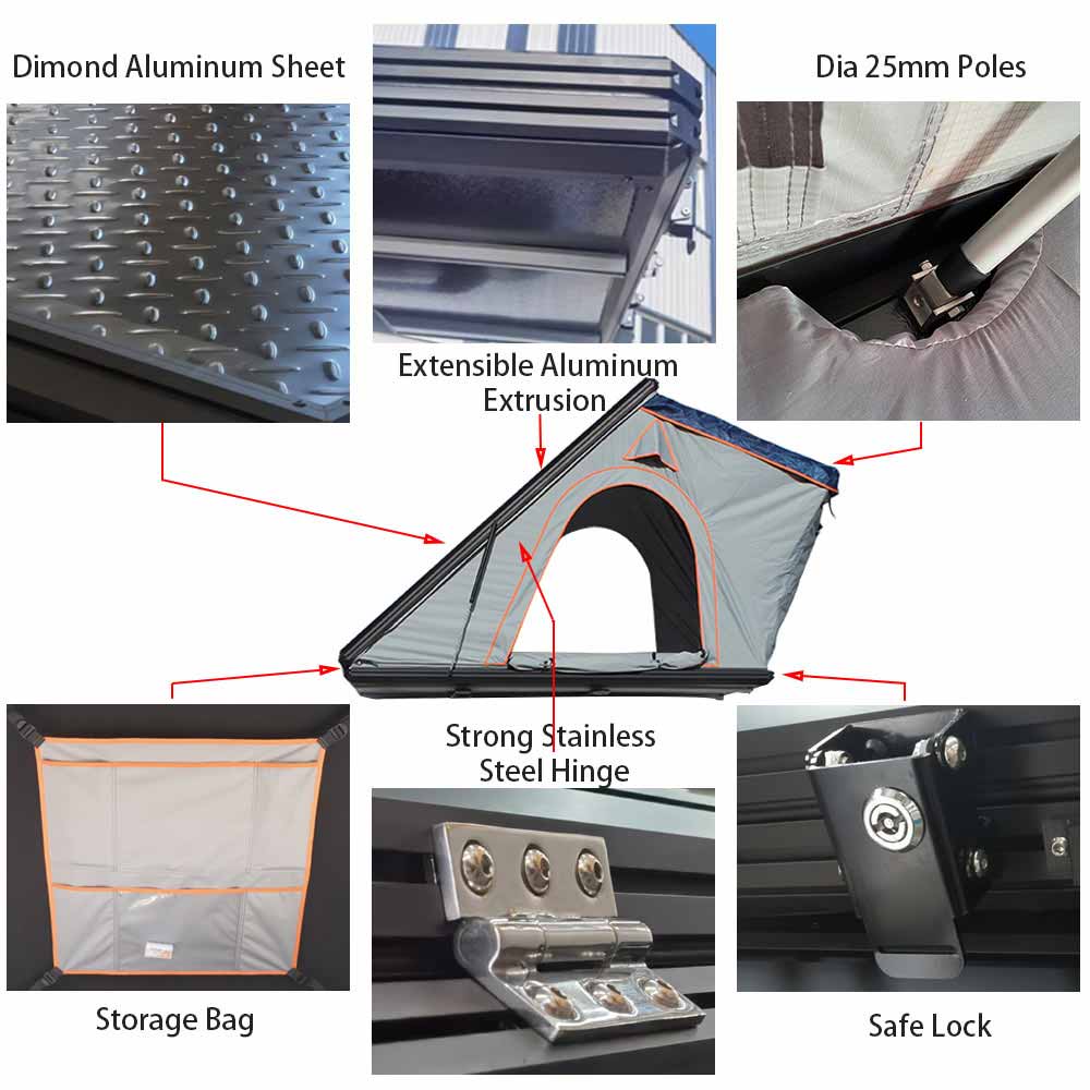 New Style Custom Outdoor 4wd Offroad Camping Aluminium Hard Shell Rooftop Tent