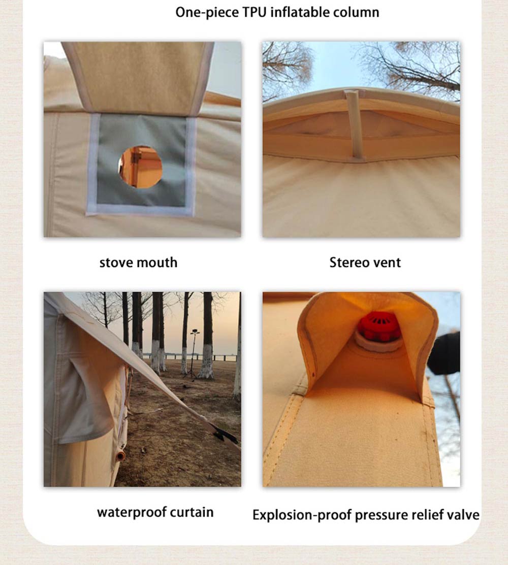 Outdoor Camping Tents Air Pole Canvas Inflatable Tent