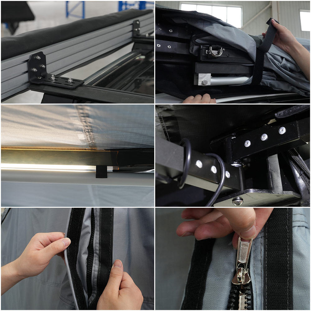 WA180-200 Waterproof Traveling Family Car Side Awning 4X4 4Wd Off Road Retractable Camping Suv Car Side Awning