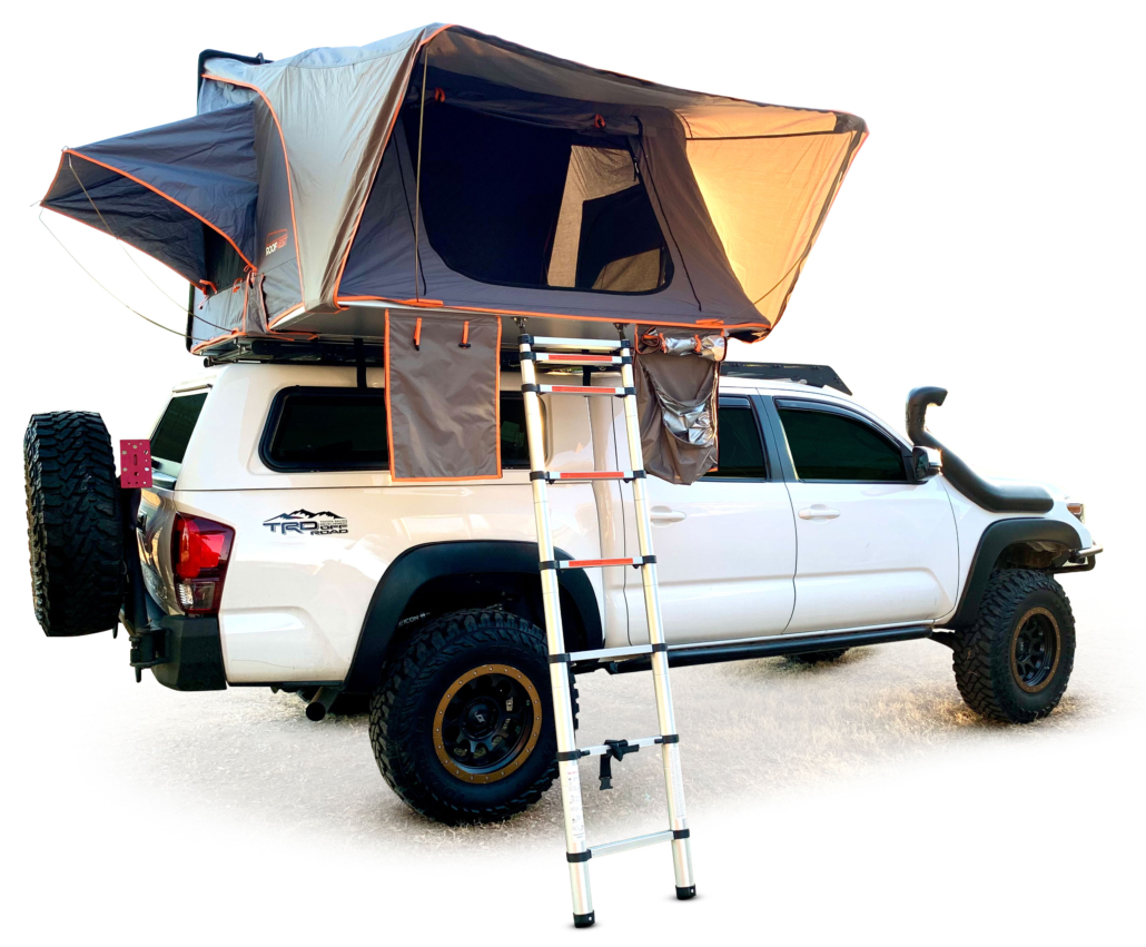 Foldable hard shell roof tents. They are our most compact tents when closed-perfect for small vehicles or truck bed frames.