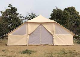 You can also use a simple visual test to know if it’s time to reproof your tent: If rainwater soaks through the canvas instead of beading up and rolling off, it’s time to re-apply waterproofing treatment. As a general rule, you should aim to reproof your 