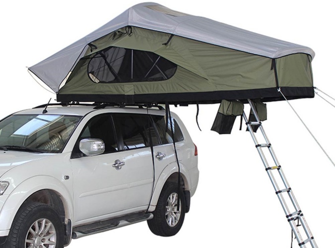 SRT14E Custom factory RTT Waterproof Fabric Softshell Roof Top Tent With Light Blocking For Sale